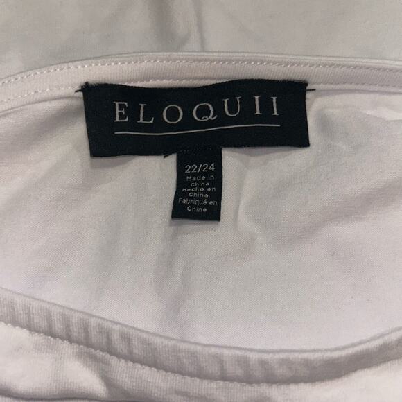 Eloquii Twist Shoulder Tee White Size 22/24 - Picture 6 of 8